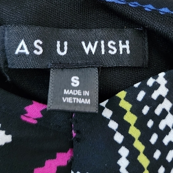 AS U WISH WOMEN'S SHIFT MULTI COLOR OPEN BACK MIDI LINED DRESS SIZE SMALL - Picture 7 of 7